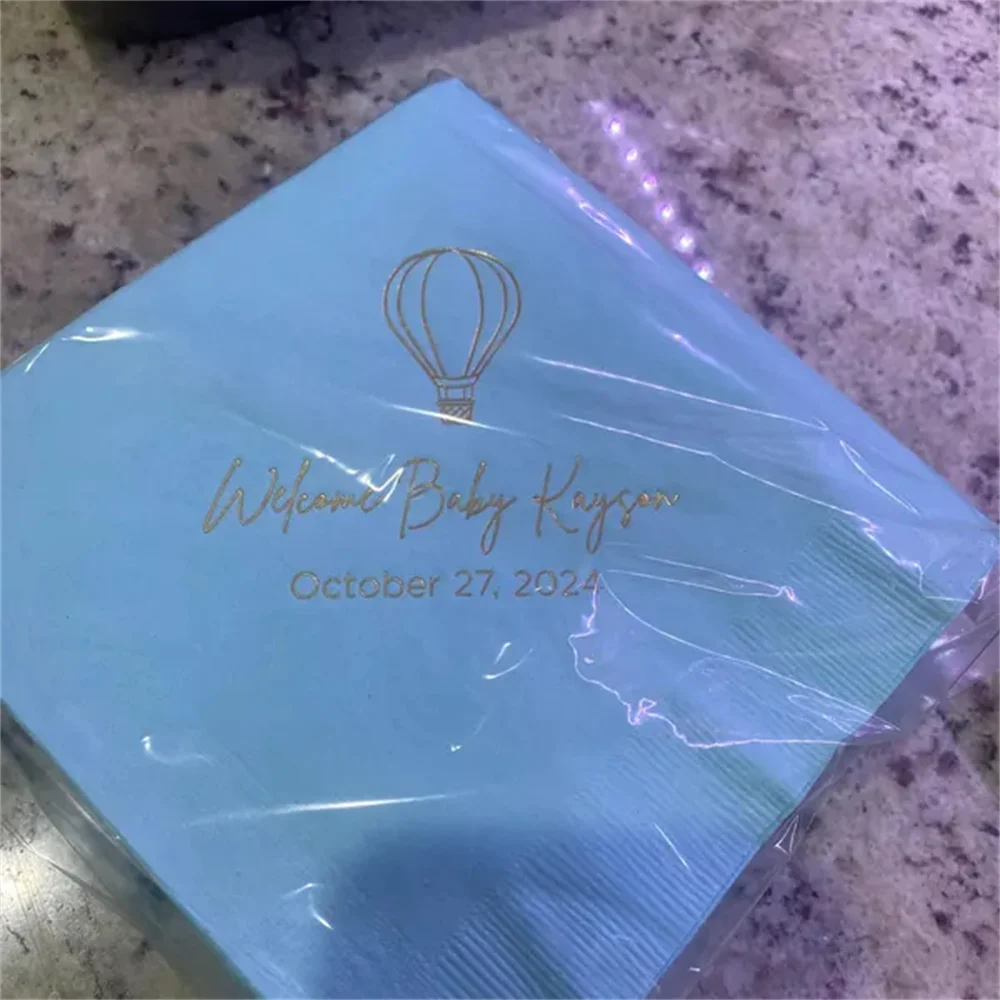 50 шт. персонализированные салфетки воздушный шар тема для детского душа