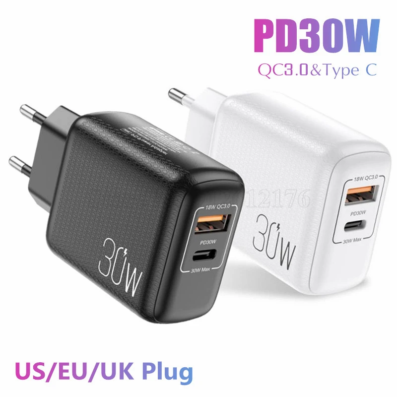 

100pcs 30W USB Charger PD Charger Type C Fast Charging Charger Quick Charger Adapter Wall Adapter for iPhone 11 Galaxy Huawei