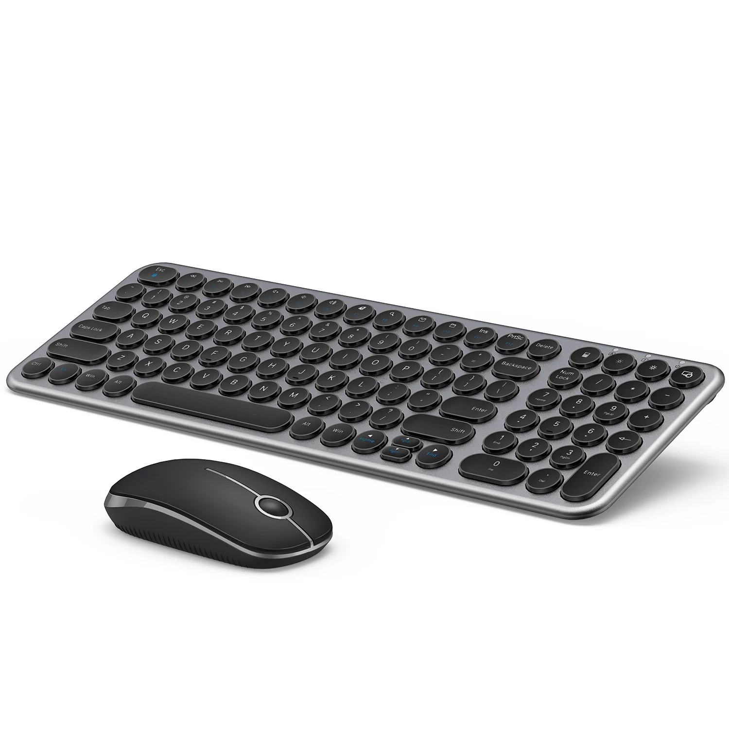 

Wireless Keyboard and Mouse Combo 2.4G Slim Ergonomic Quiet Keyboard and Mouse with Round Keys for Windows Laptop PC