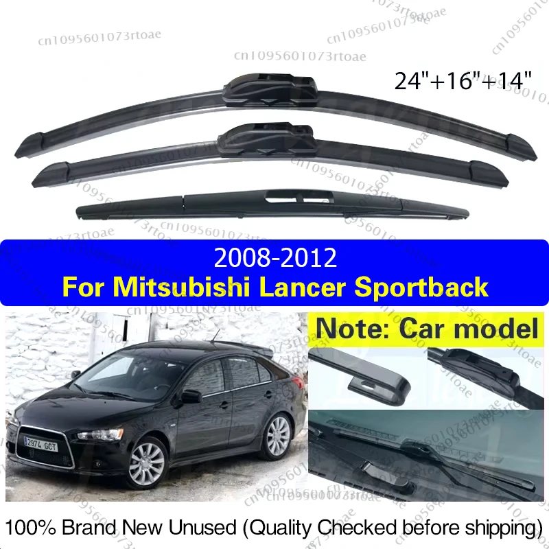 Фото Для Mitsubishi Lancer Hatchback Sportback 2008 2009 2010 2011 2012, автомобильные передние и задние щетки стеклоочистителя, резак, аксессуары, J-крючок №1