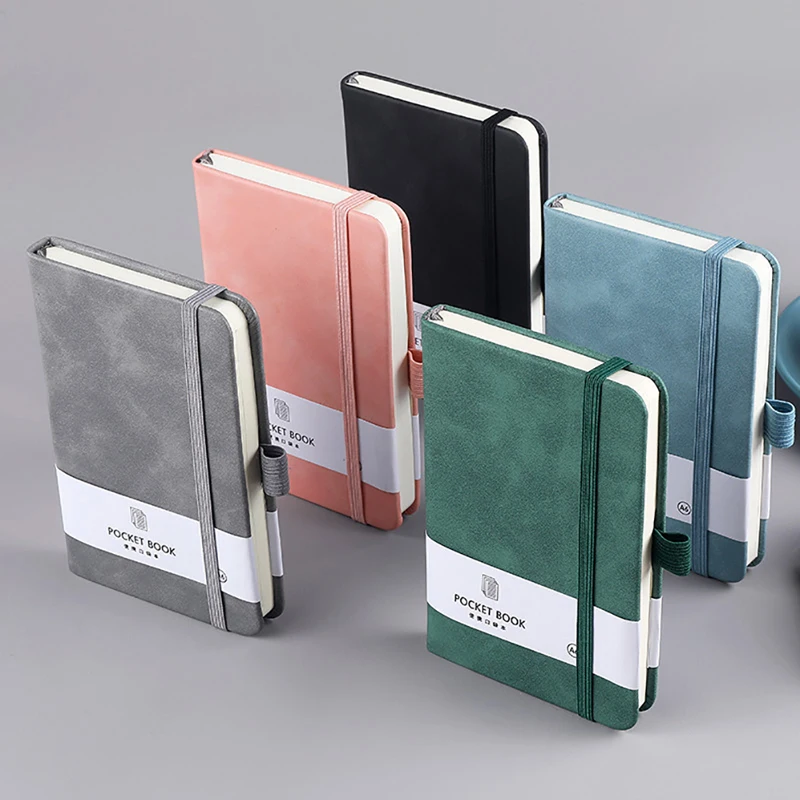 

New A6 A7 Colorful Elastic Strap Pocket Notebooks Leather Cover Parper Notebook Notepad Diary Agenda Planner Notebook