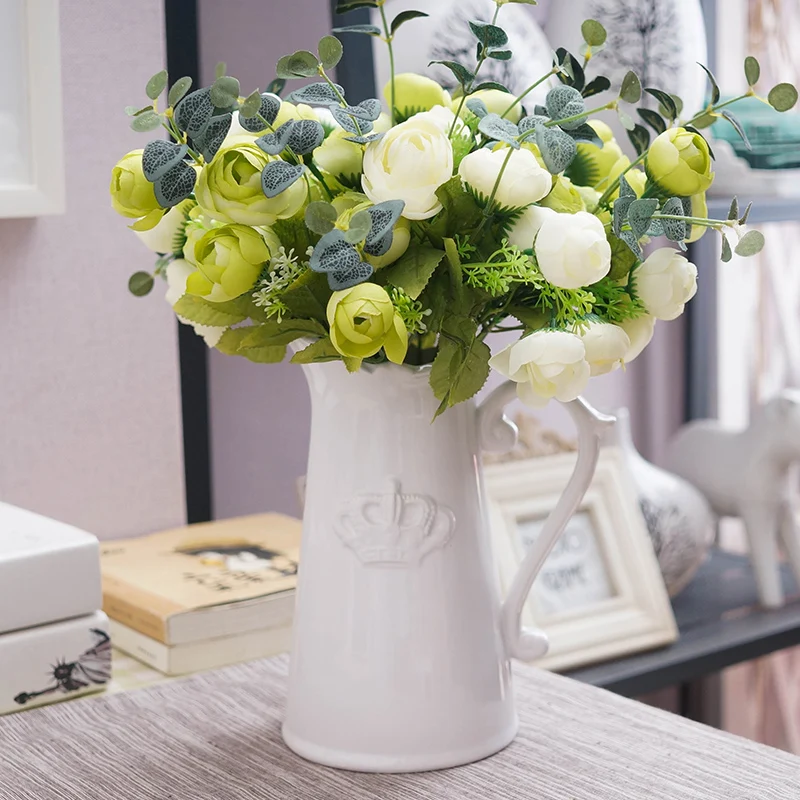 Винтажная керамическая ваза для воды Цветочная декоративный фарфор белая корона