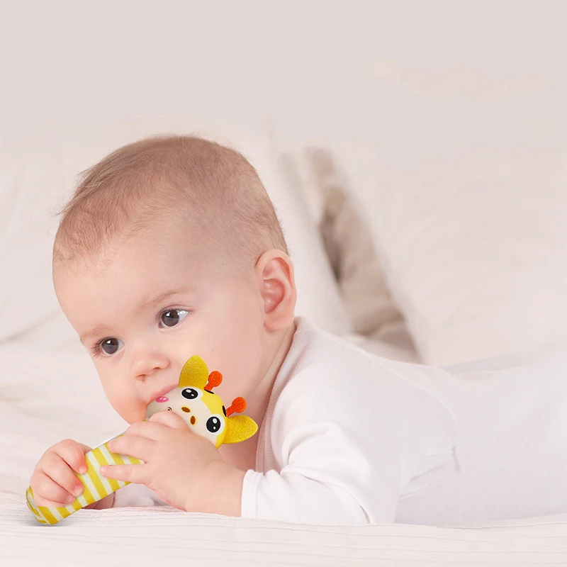 0-12 Months Baby Toy Soft Plush Animal Hand Bell Rattle Rattle Newborn Rattle Baby Toys Cute Plush Appease Toys Christmas Gift