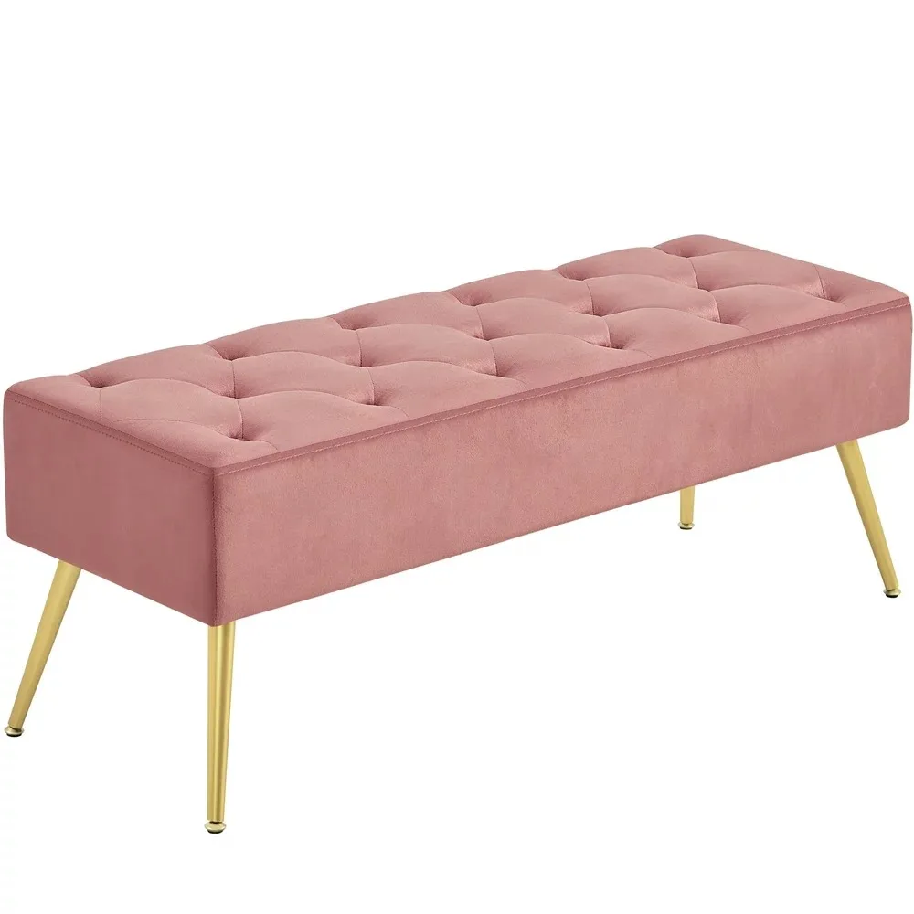 

Modern Ottoman Velvet Footstool Bench for Bedroom Pink Storage Bench Portable Stool FootStool Stool Chair Vanity Chair Furniture