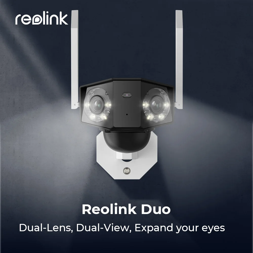 Reolink двойная линза Duo WiFi камера 4MP солнечная батарея с широким обзором наружная