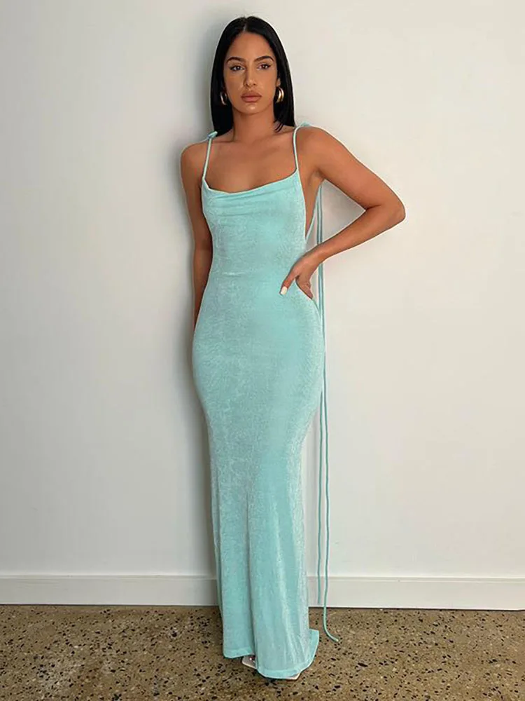 

Женские летние платья 2023, соблазнительные однотонные облегающие Женские узкие халаты без рукавов, Летние Элегантные платья, длинное вечернее платье для женщин