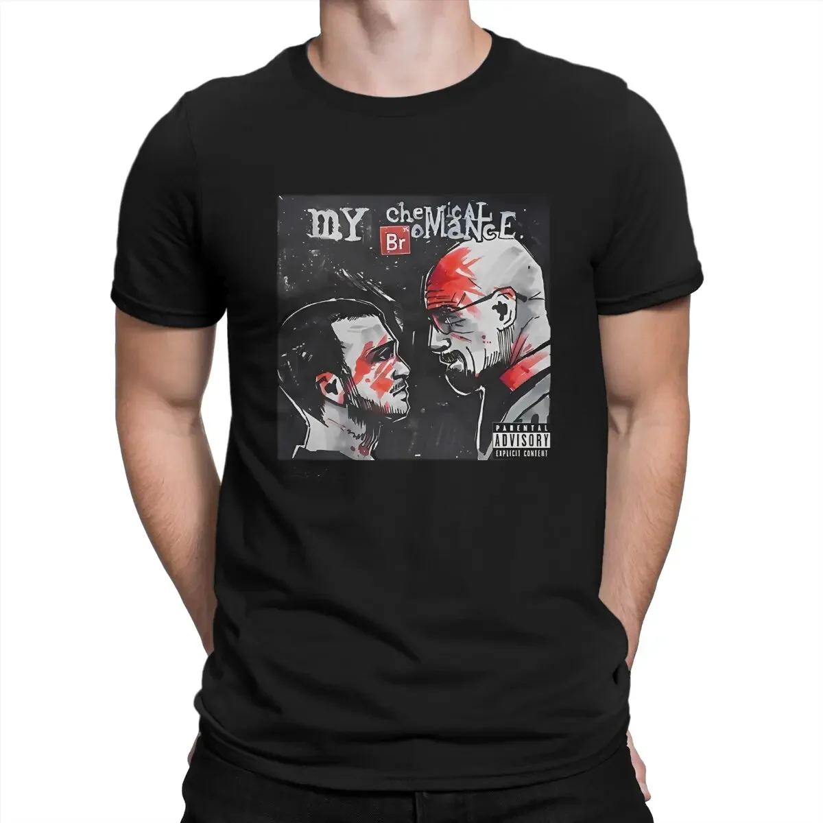 Мужская футболка с надписью My Chemical Romance из чистого хлопка круглым вырезом и