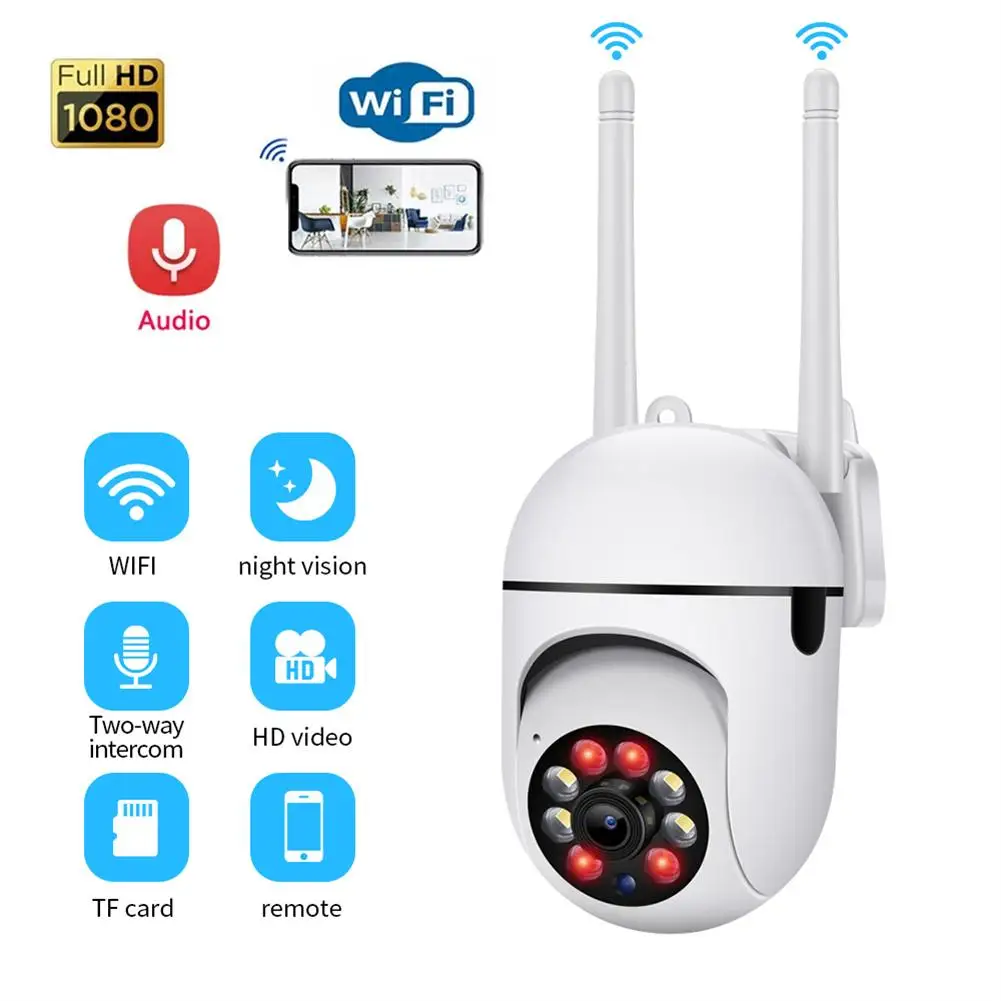 Wireless Wifi IP Camera Smart Home Mini Network Camcorder HD 1080p 360-degree Rotating Led Infrared Night Vision Camera