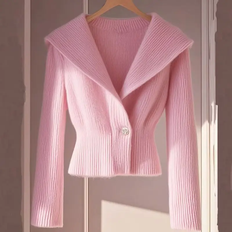 Xiaoxiangfeng вязаный топ женский осенне-зимний новый стиль элитный дизайн Sense ниша с