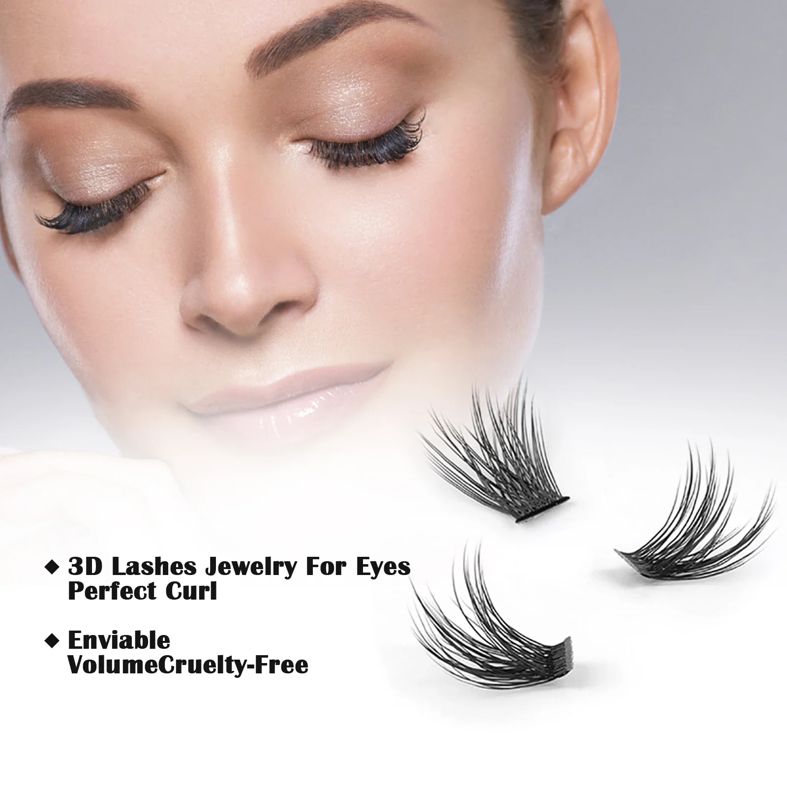 Натуральный Портативный Многоразовый Набор Накладных Ресниц Для Объемного