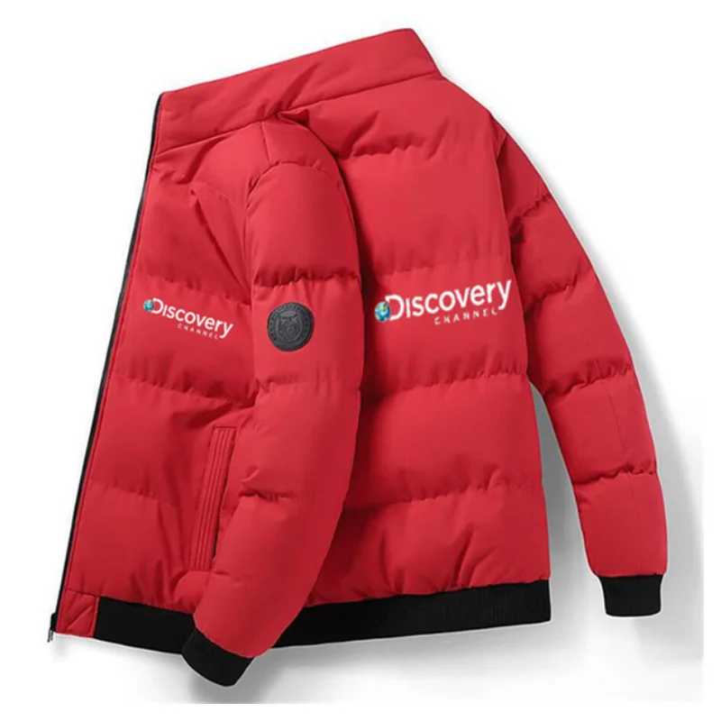 2023 Discovery Channel Men Jacket Cotton Padded Down Jacket Casual Sports Autumn Winter Men's Stand Collar Warm Thick Parkas