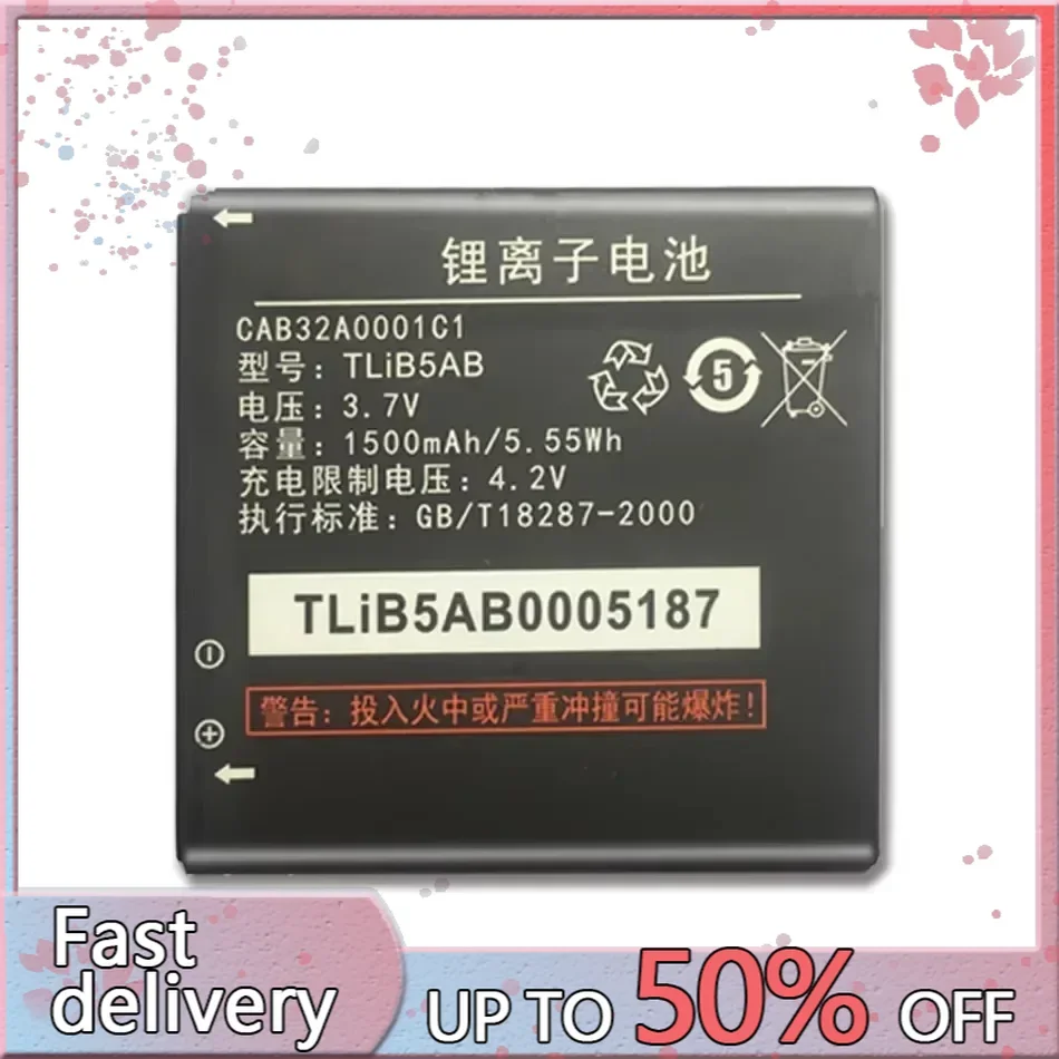 Сменный портативный аккумулятор TLiB5AB 1500 мАч для Alcatel One Touch 6010 6010D 916 991 TCL A986 A980 S600 S500