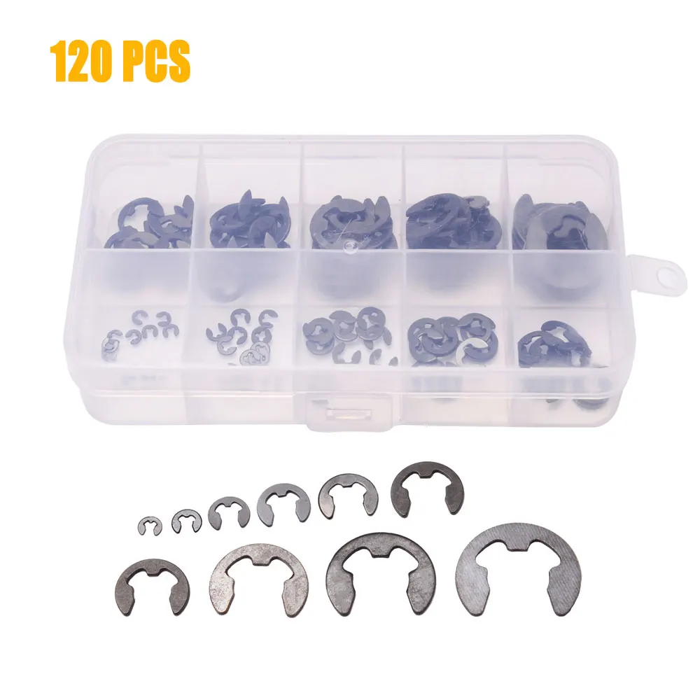 120 шт. черные зажимы-стопоры из нержавеющей стали M1.5 M2 M3 M4 M5 M6 M7 M8 M9 M10