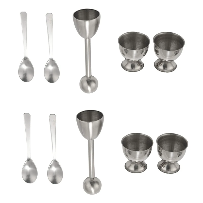 

Розница, 2X яйцо, фотоэлемент-мягкий твердый вареный фотоинструмент-включает ложки и чашки-средство для удаления скорлупы