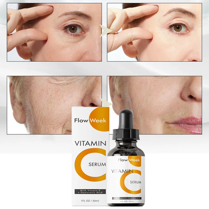 

Vitamin C Facial Serum Brighten Skin Lighten Spots Hyaluronic Acid Face Essence Skin Care Products 30ml