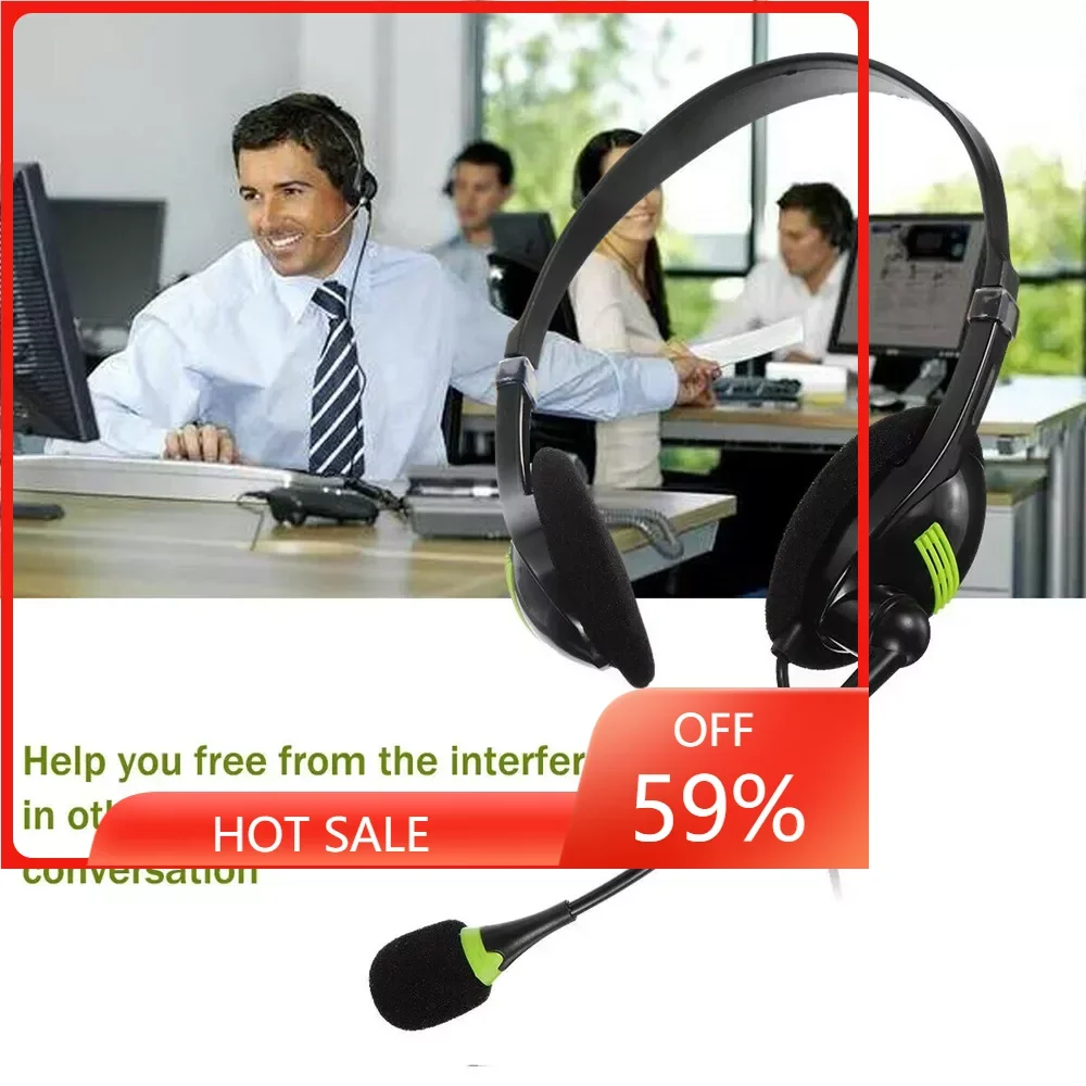 

USB Headset With Microphone Noise Cancelling Computer PC Headset Lightweight Wired Headphones For PC /Laptop/Mac/ School/Kids