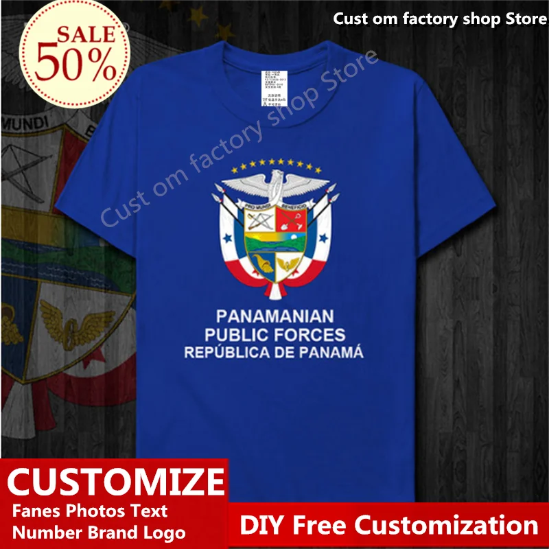 Camisa do Exército do Panamá T-shirts para Mulheres dos Homens Faça Você Mesmo Personalizado Camisa Fãs Nome Número Marca Logotipo Algodão Solto Casual Esportes Camiseta t