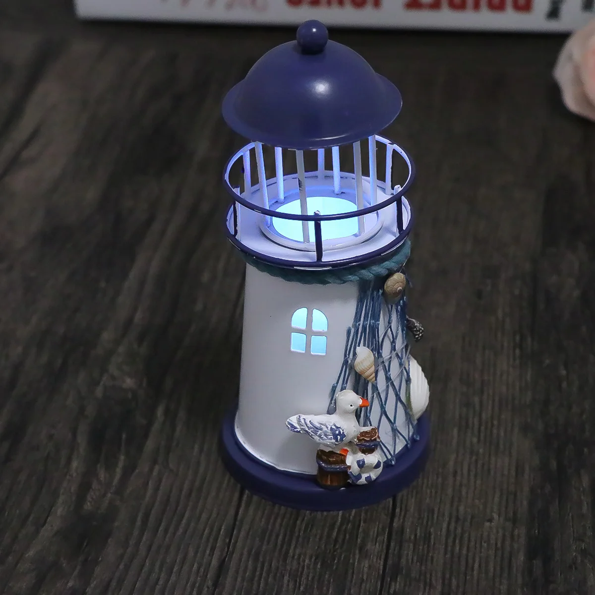 

Lighthouse Decor Led Mediterranean Light Lamp Solar Nautical Beach Garden Tower Beacon Rotating Figurine Sea Coastal Ornament