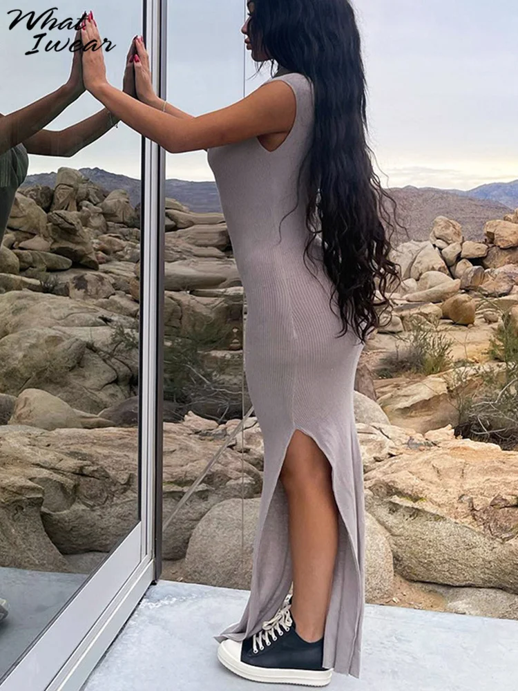 Элегантное платье-макси Whatiwear для женщин новое приталенное платье без рукавов с