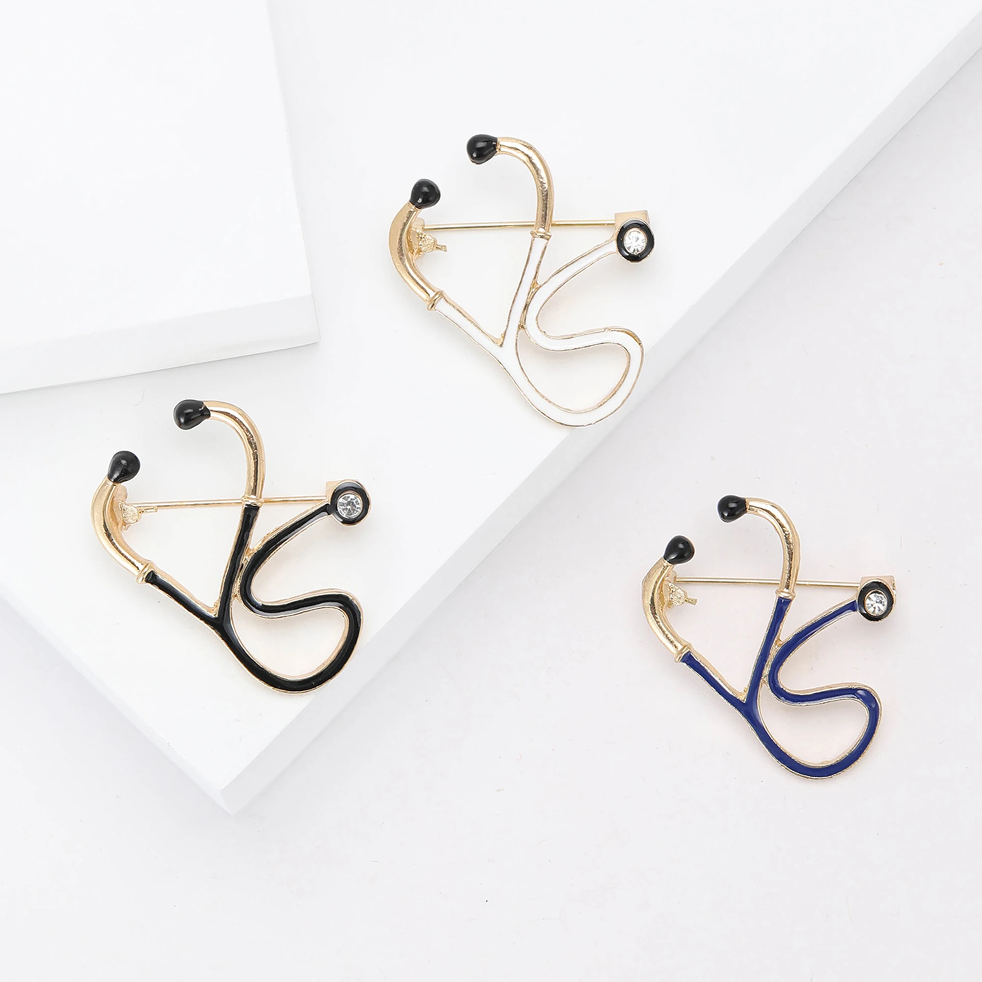 Эмалированные Броши-стетоскопы Унисекс Модные Булавки В Форме Медицинского