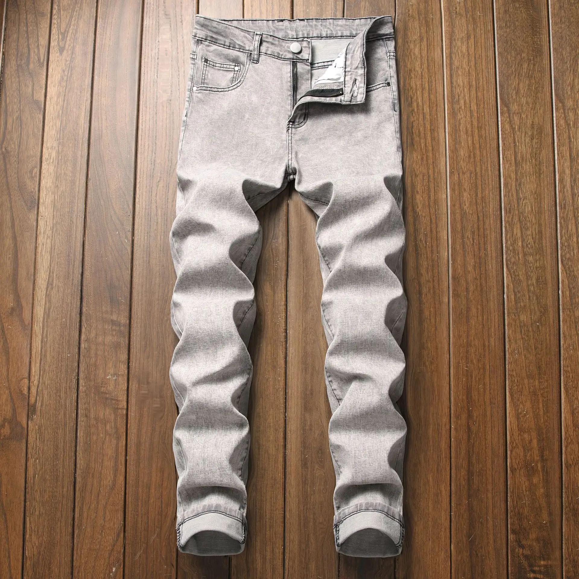 Fashion Vintage Style Jeans 2023 New Men Casual Business Cargo Denim Pants High Quality Pure Color Male Jean Men Luxury Clothing