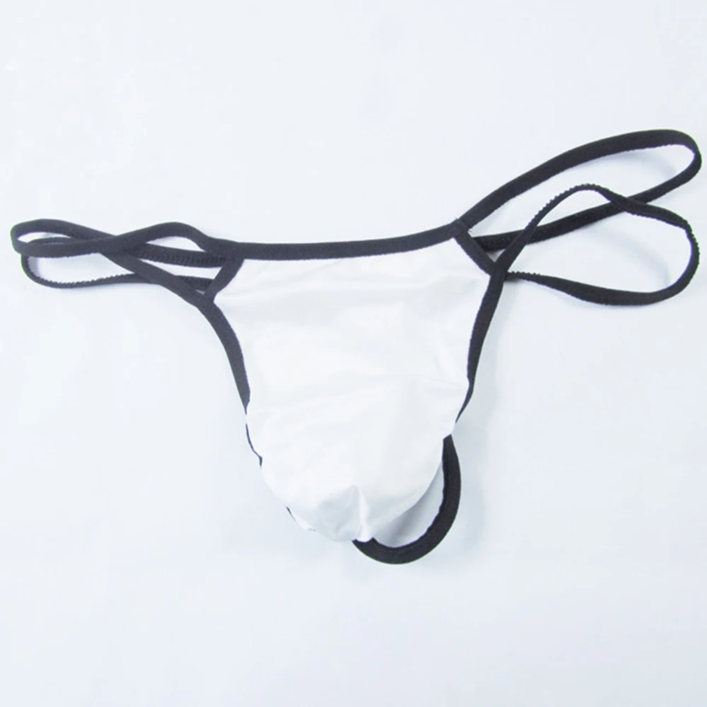 

T-Back Panties Men Hollow Low Waist Pouch Bag G-String Uniform Temptation Thong Smooth Underwear Breathable Briefs Underpants