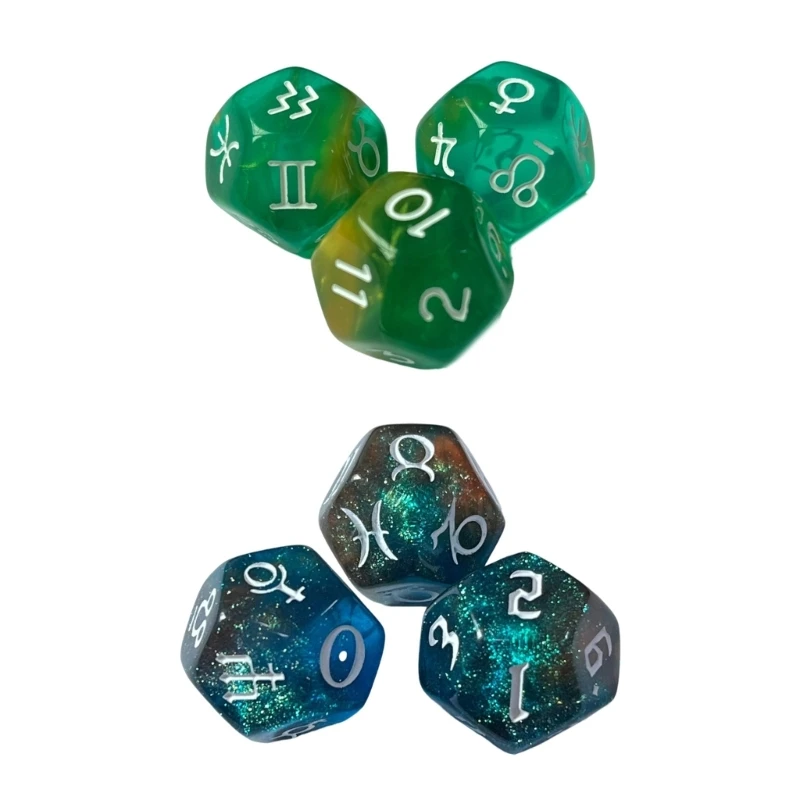 

3x/Set Astrology Dice-12-Sided Tarot Dice-Multifaceted-Constellation Dice-Tarot Cards Accessories for Party Table Game