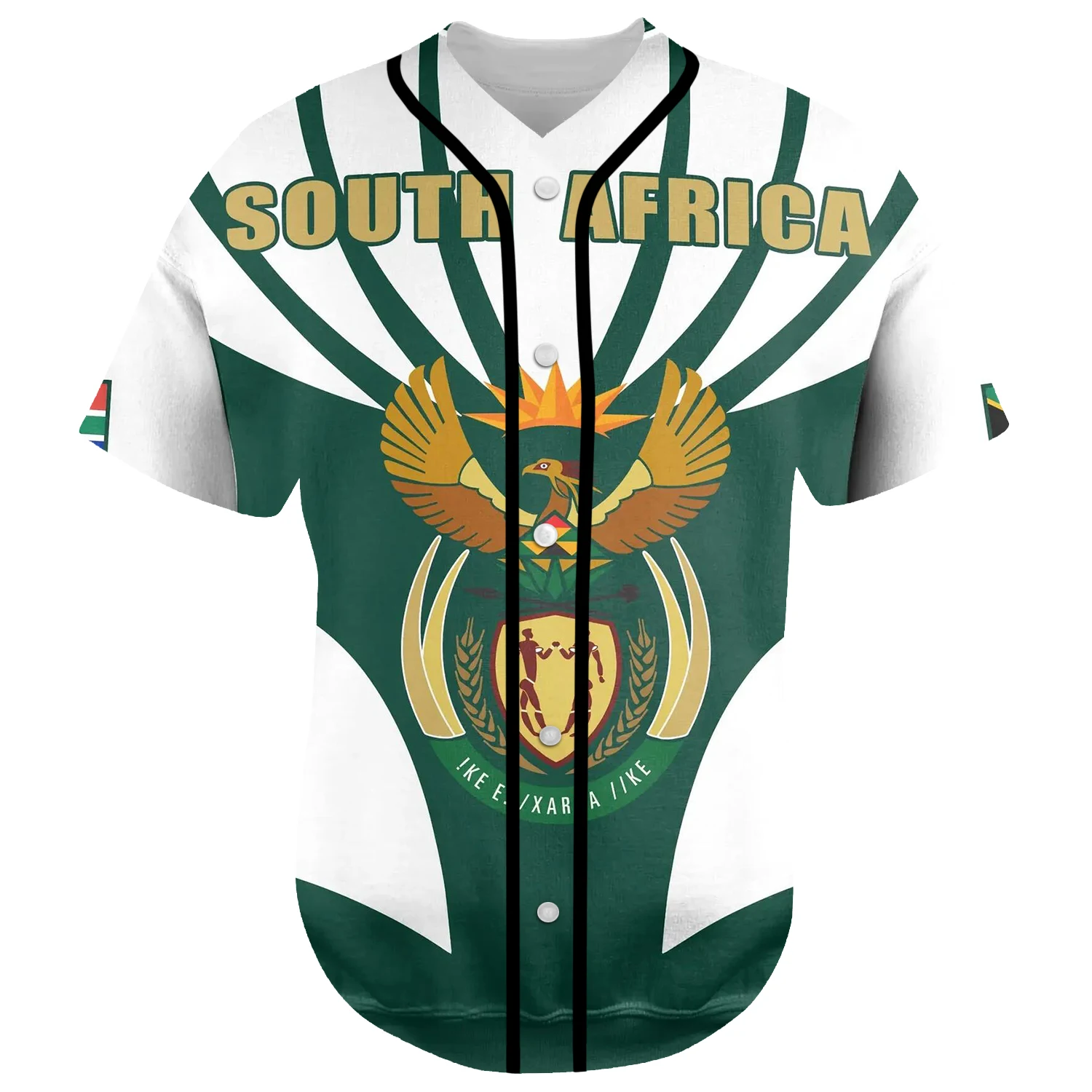 Black History County South Africa Springbok Rugby Tribe Tattoo 3DPrint Summer Harajuku Baseball Jersey Shirts Short Sleeves X4