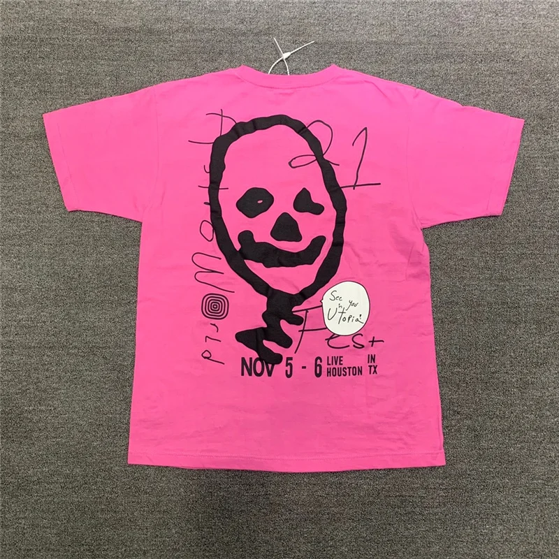 

Travis High Quality Pink Scott Cactus Jack Fashion T 1:1 Jackboys Women Casual Summer Style Shirts Men Clothing