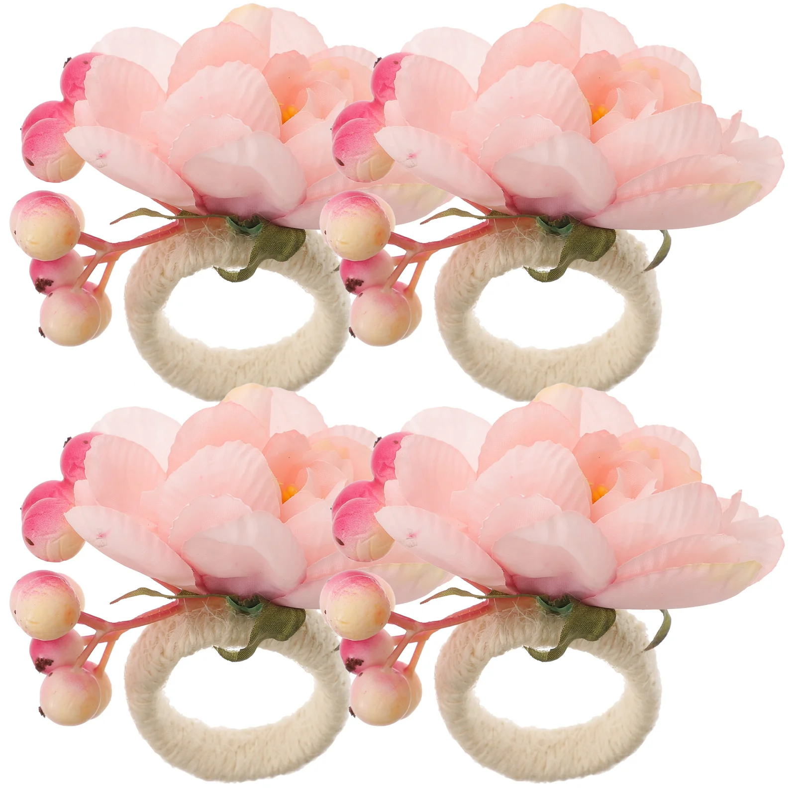 

4 Pcs Napkin Buckle Ring Reusable Serviette Rose Gold Rings Hotel Dining Table Chic Top Decor Decorative Accessories Party