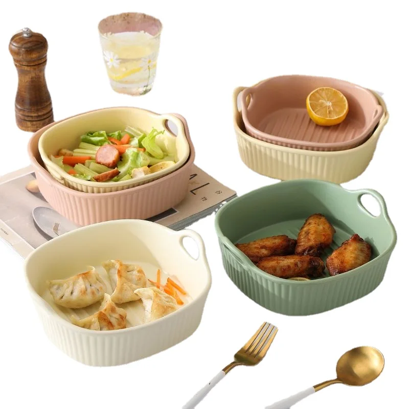 

Высокотемпературный керамический десерт с двумя ушками для фритюрницы, духовки, микроволновой печи и домашнего использования