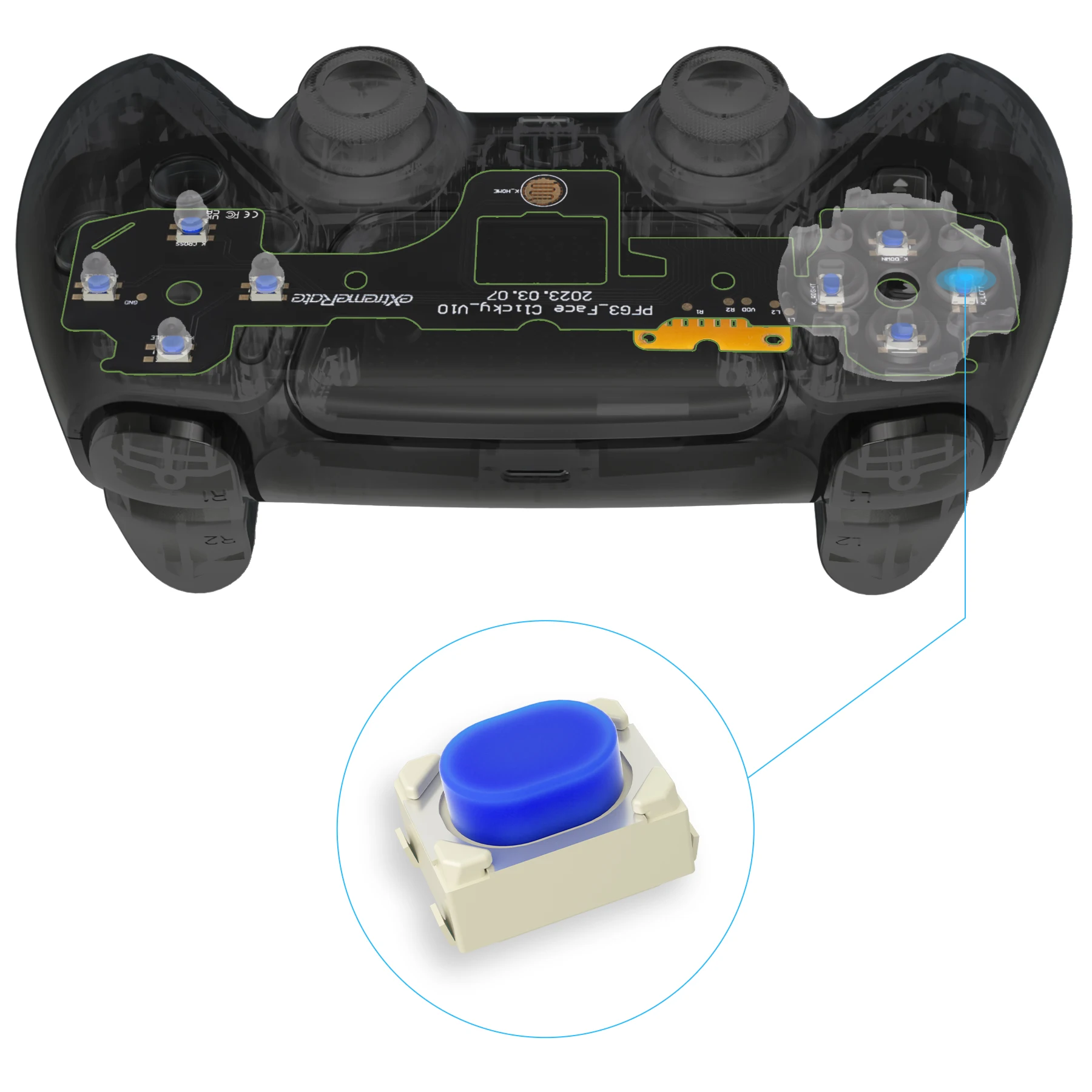 

eXtremeRate Face Clicky Kit for PS5 Controller BDM-030, Custom Tactile Dpad Action Buttons, Mouse Click Kit for PS5 Controller
