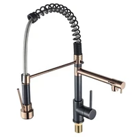 luxury rose gold orb tap watermark pull down kitchen faucet