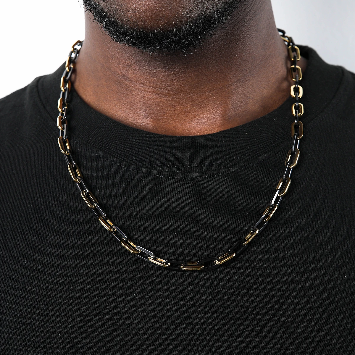 

US7 Creative Rolo Chain Necklace Stainless Steel Hip Hop Jewelry Findings Making Men Women Wholesale Link Chains Accessories