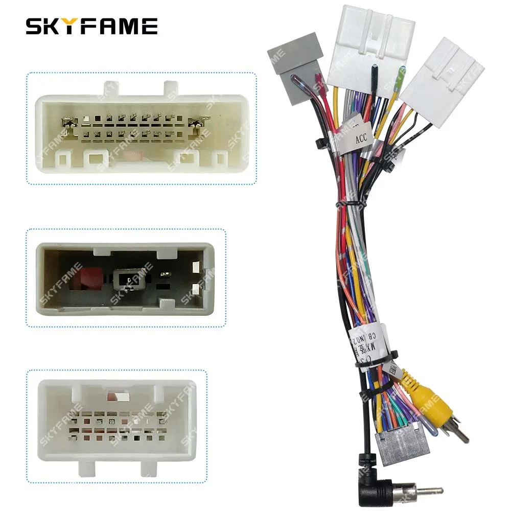 

SKYFAME автомобильный 16-контактный жгут проводов адаптер Android радио кабель питания для Nissan X-Trail X Trail 2 T31 MX6 Qashqai Cefiro