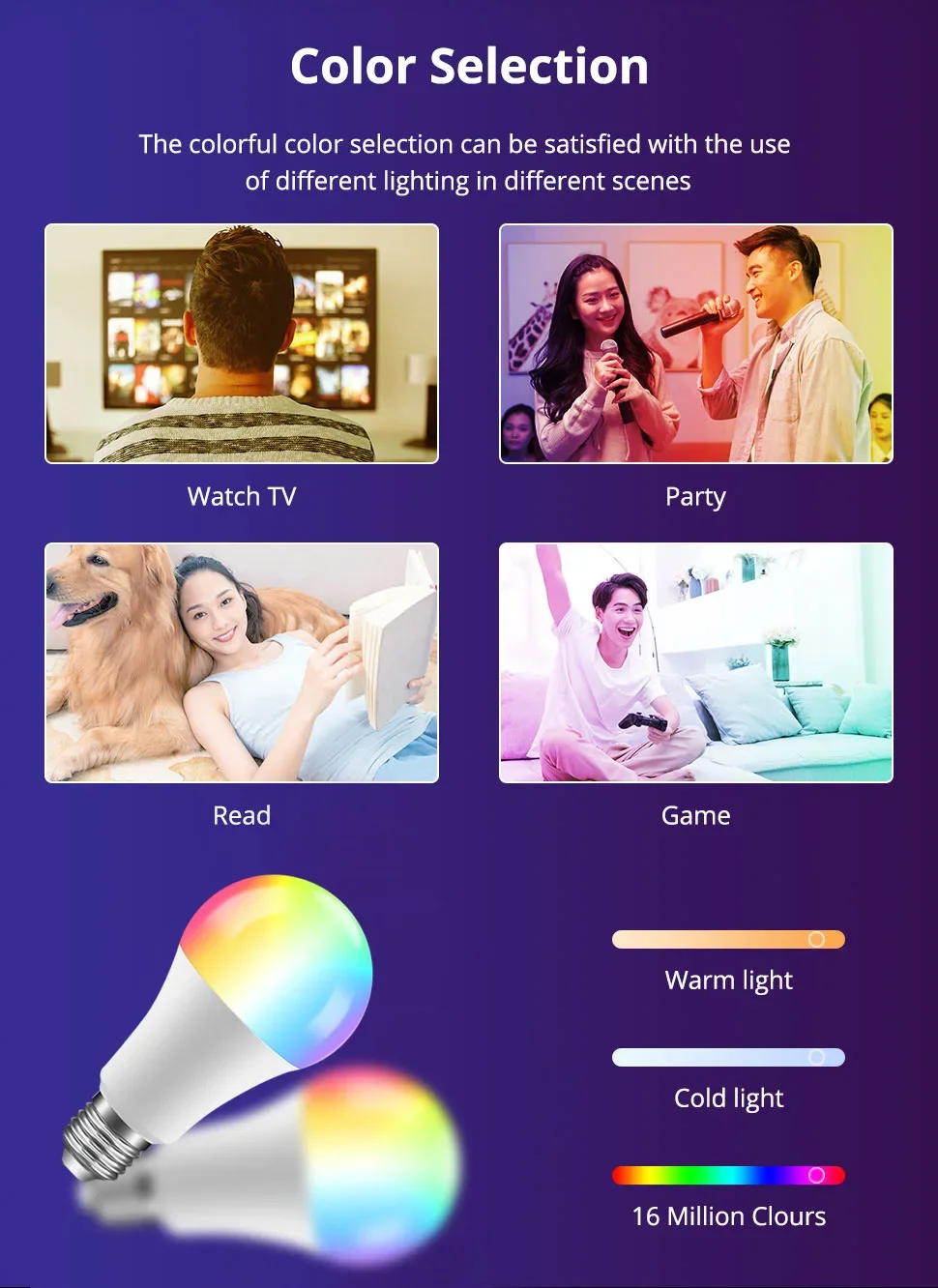 Для Matter Apple Homekit WiFI Smart RGB + Белая лампочка SmartThings Управление через приложение