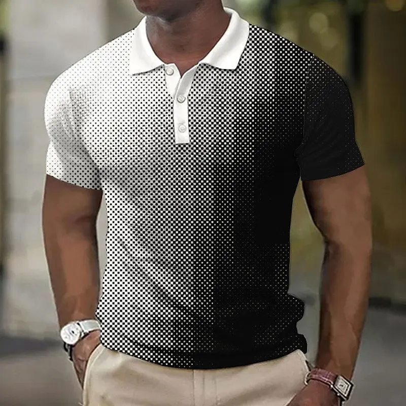 

Мужская летняя рубашка-поло с коротким рукавом и отложным воротником