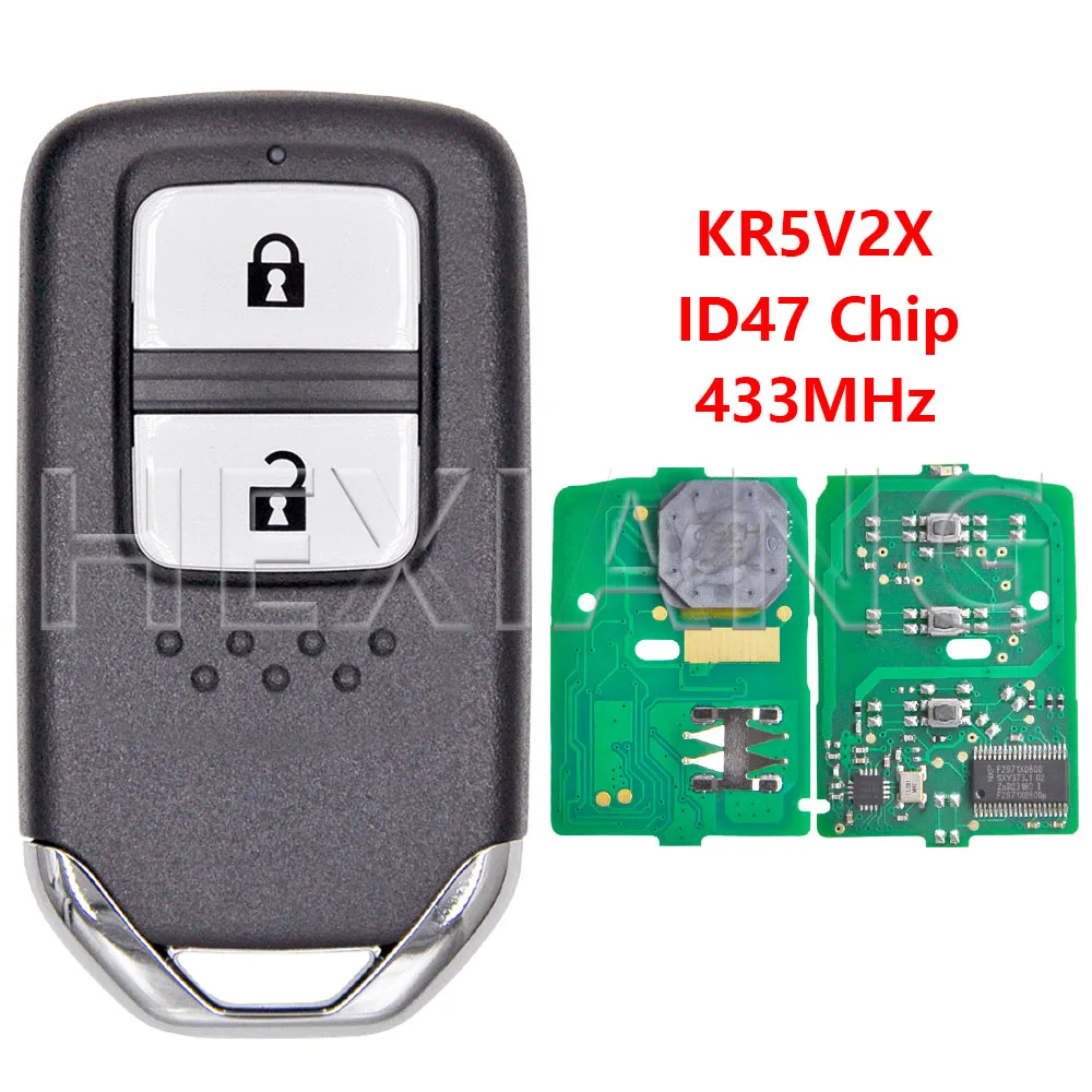 

Чип HE KR5V2X ID47 433 МГц, Бесконтактный Автомобильный Дистанционный ключ для Honda City Civic Odyssey, четкость CRV Venzel EX-L Jazz Pilot XRV URV