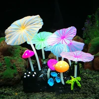artificial glowing underwater lights fish tank seahorse plants lights decoration aquatic goldfish pet home mushroom lights