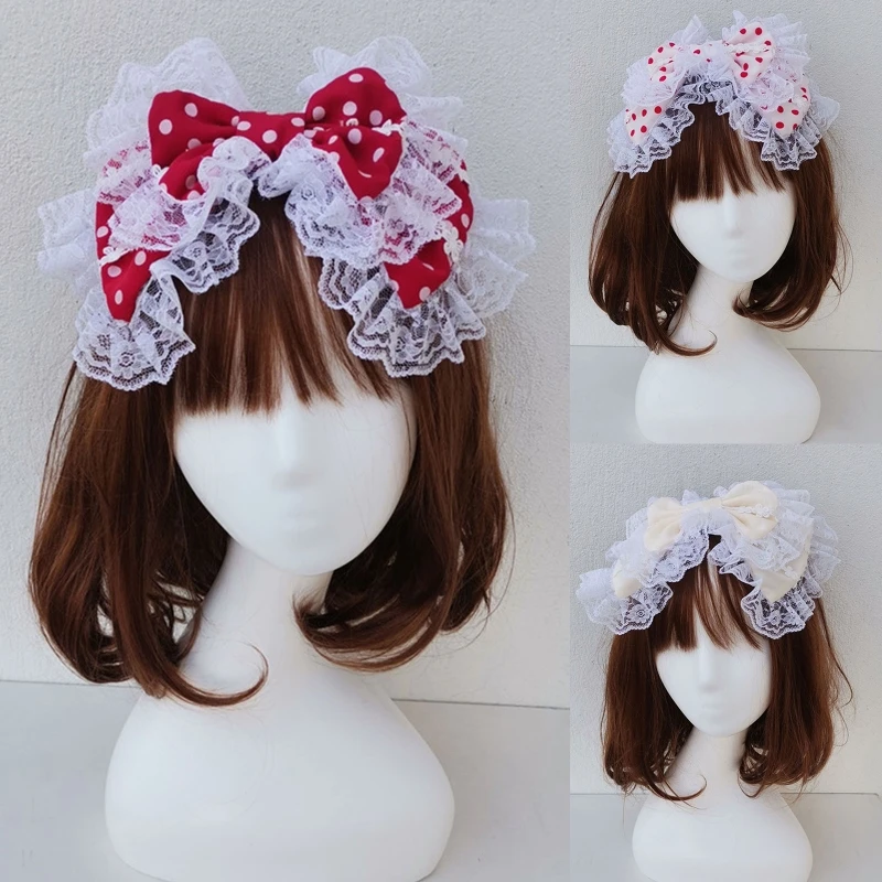 

Кружевная повязка на голову с большим бантом