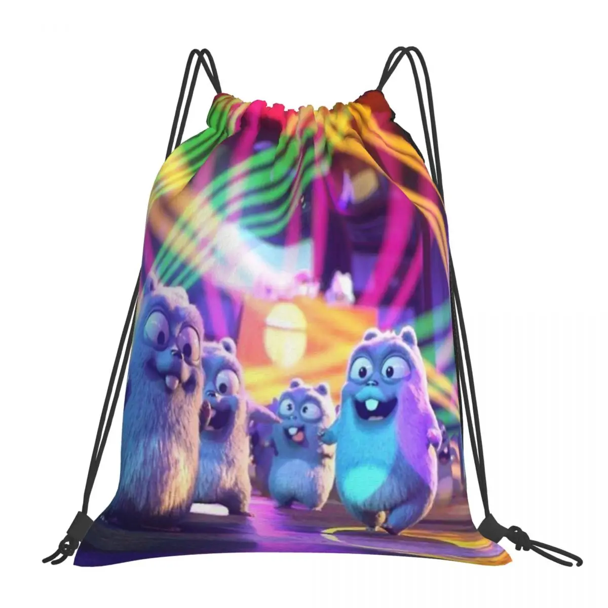 

Grizzy And The Lemmings Backpacks Fashion Portable Drawstring Bags Drawstring Bundle Pocket Sundries Bag Book Bags For Man Woman