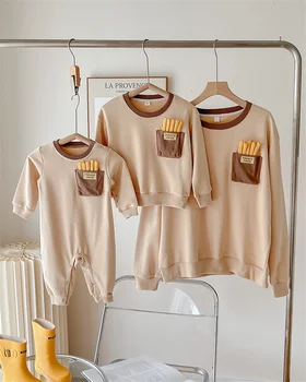 Family Matching Clothes Spring Autumn Sweater Father Son Mother Daughter Oversize Shirt Children Suit Baby Birthday Clothes 1