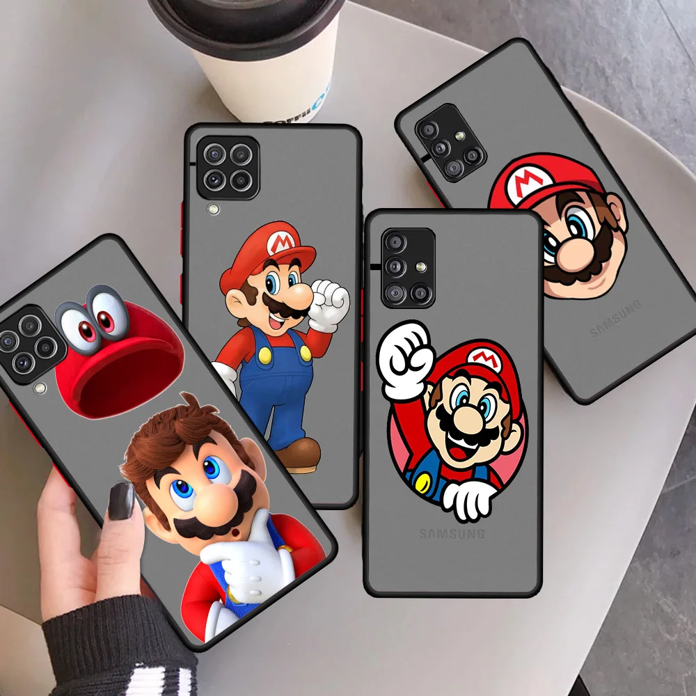 

Super Mario Matte Case For Samsung Galaxy A12 A52 A51 A53 A33 A71 A32 A31 A21 A70 A11 A22 Black Hard Phone Shell