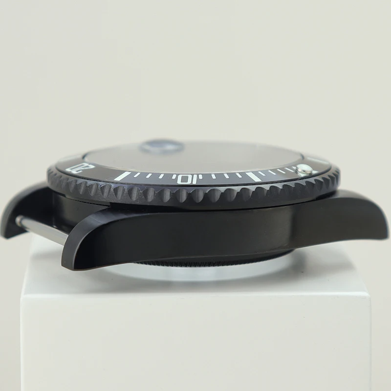 Фото Корпус для мужских часов 40 мм с сапфировым стеклом для механизмов Seiko NH35, NH36, NH34, NH70, Miyota 8215, ETA 2824, черный дизайн в стиле Yacht-Master. №5