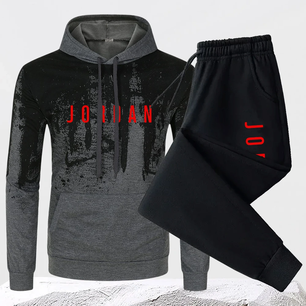 

Men Women Tracksuit Sport Letter Printed Splash ink Hoodie Set Sweatshirt and Pants Fleece Causal Streetwear Tops Clothingluxury