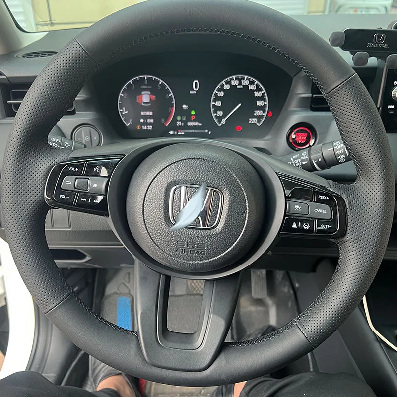 

Для Honda Vezel XRV X-RV 2023-2024 оплетка Нескользящая износостойкая искусственная кожа черный интерьер