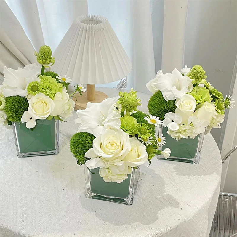 Квадратная ваза для цветов креативная акриловая Цветочная бутылка украшение