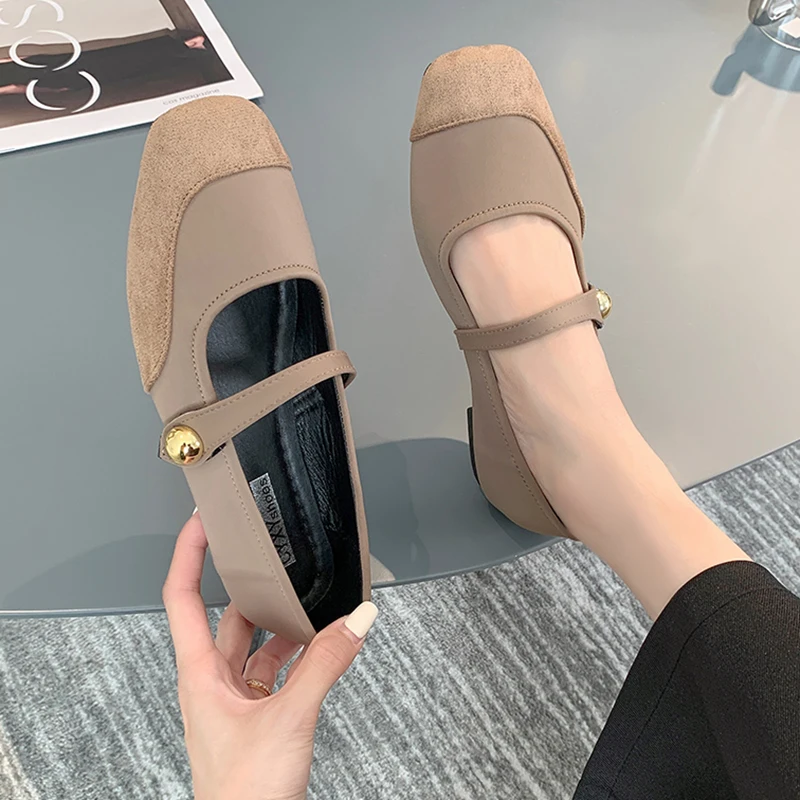 

Элегантная повседневная женская обувь, женская обувь, балетки с закрытым носком, осеннее платье с круглым носком, новые балетки, удобные