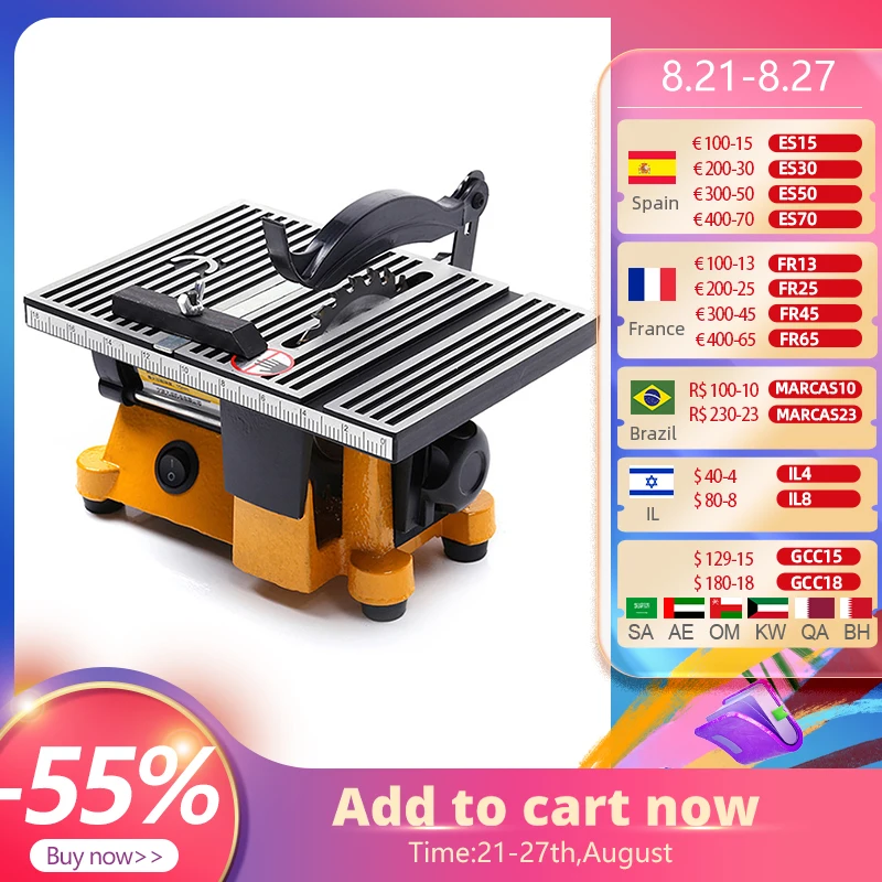 ALLSOME 220V Multifunction Mini Bench Saw For Cutting Wood C