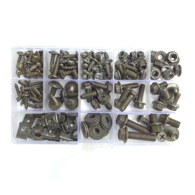 

Motorcycle Scooter ATV Moped Plastic Cover Screw Bolt and U Type Clips with Nut M6 M5 Self-tapping Clips Allen Bolt